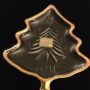 Mikasa Gold Trimmed Christmas Tree Shaped Dish